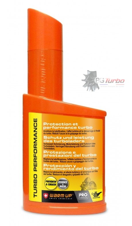 Turbo WARM UP Turbo Performance - Améliorant de lubricité et traitement antifriction pour axe et palier fluide du turbo - par AMOSAN WARMUP
